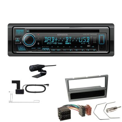 Kenwood 1-DIN Receiver Autoradio Bluetooth für Opel Corsa C 2000-2004 aluminium