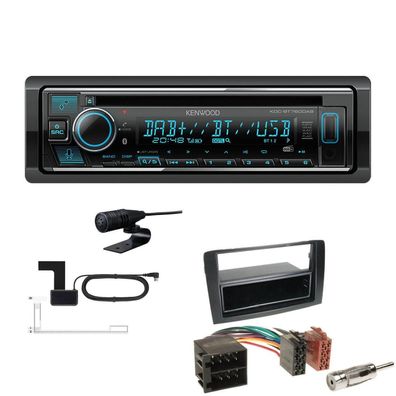 Kenwood 1-DIN Receiver Autoradio DAB Bluetooth für Fiat Idea 2003-2011 schwarz