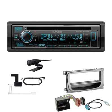 Kenwood 1-DIN Receiver Autoradio DAB Bluetooth für Ford Focus II Facelift silber