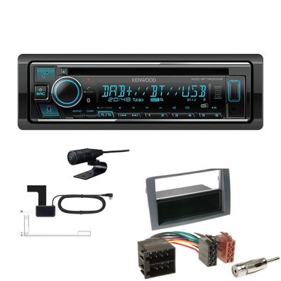 Kenwood 1-DIN Receiver Autoradio DAB+ CD Bluetooth für Fiat Idea 2003-2011 grau