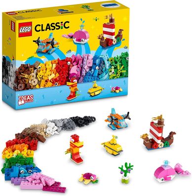 LEGO 11018 Classic Kreativer Meeresspaß, Kreativ-Set mit Bausteinen für Kinder ab ...