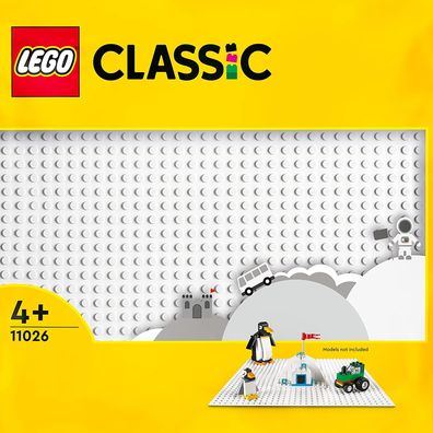LEGO 11026 Classic Weiße Bauplatte, quadratische Grundplatte mit 32x32 Noppen als ...