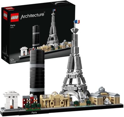 LEGO 21044 Architecture Paris, Modellbausatz mit Eiffelturm und Louvre-Modell, ...