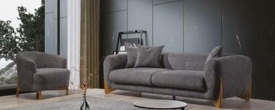 Wohnzimmer Sessel Italienischer Stil Sofagarnitur 3 Sitzer Klassische Neu 2tlg.