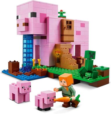 LEGO 21170 Minecraft Das Schweinehaus Bauset mit Figuren: Alex, Creeper und 2 ...