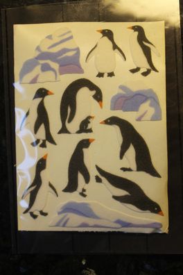 Pinguin - Sticker, Aufkleber, beflockt (samtig); Abschnittgröße 9 x 12,5 cm; lesen