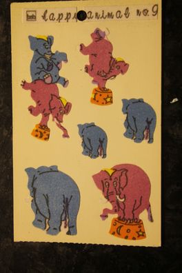 Elefant - Sticker, Aufkleber, beflockt (samtig); Abschnittgröße 125 x 80 mm; lesen
