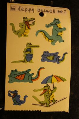 Krokodil - Sticker, Aufkleber, beflockt (samtig); Abschnittgröße 125 x 80 mm; lesen