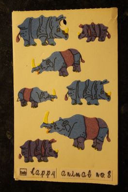 Nashorn - Sticker, Aufkleber, beflockt (samtig); Abschnittgröße 125 x 80 mm; lesen