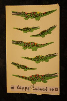 Krokodil- Sticker, Aufkleber, beflockt (samtig); Abschnittgröße 125 x 80 mm; lesen