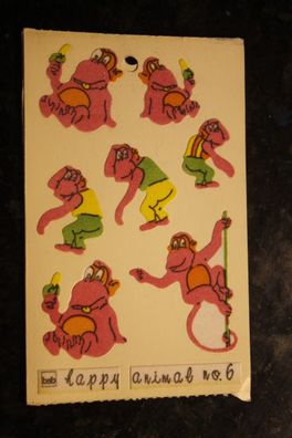 Affen - Sticker, Aufkleber, beflockt (samtig); Abschnittgröße 125 x 80 mm; lesen