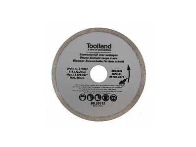 Toolland - BD20115 - Diamant-Trennscheibe - 115 mm - Kontinuierlich
