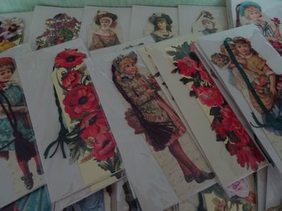 Mamelok Victorian Lesezeichen 3-fach Karte Kuvert Kordel Beryl Peters Frauen Blumen