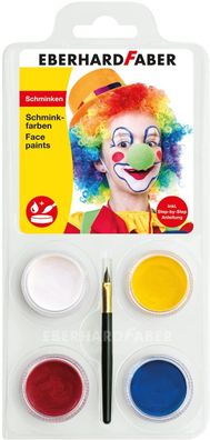Eberhard Faber 579024 - Schminkfarben-Set Clown mit 4 Farben, Pinsel und Anleitung...