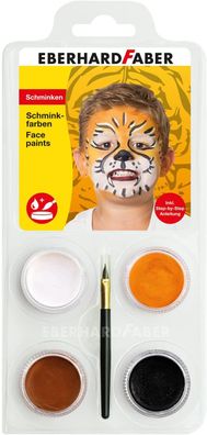 Eberhard Faber 579025 - Schminkfarben-Set Tiger mit 4 Farben, Pinsel und Anleitung...