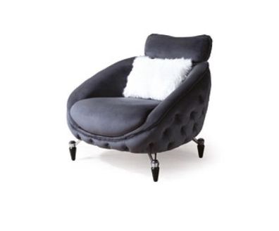 Chesterfield Sessel 1 Sitzer Schwarz Wohnzimmer Luxus Design Italienische Möbel