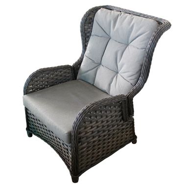 Comfort verstellbar Relaxsessel Flachrattan Ohrensessel Rattansessel + Polster