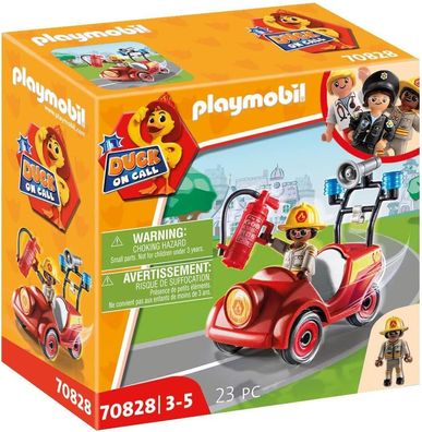 Playmobil Duck ON Call 70828 Mini-Auto Feuerwehr, Spielzeug für Kinder ab 3 Jahren