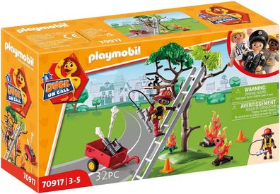 Playmobil Duck ON Call 70917 Feuerwehr Action: Rette die Katze!, Spielzeug für ...