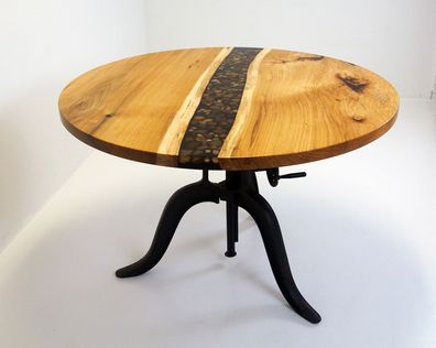 Runder Esstisch Epoxid Harz Tische Besprechungstisch Konferenz Tisch Massiv Holz