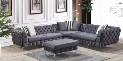 Hocker Blau Wohnzimmer Chesterfield Elegantes Mobel Design Italienischer Stil