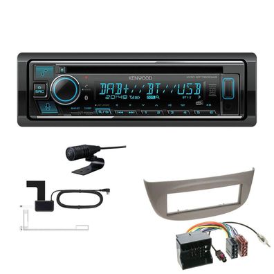 Kenwood 1-DIN Receiver Radio Bluetooth für Renault Twingo II 2009-2014 hellgrau