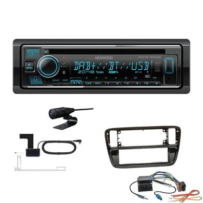 Kenwood 1-DIN Receiver Radio Bluetooth für Volkswagen VW Up ab 2011 piano black