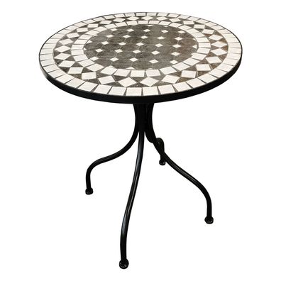 Mosaik Tisch Mosaiktisch Kreis Gartentisch Bistromöbel Bistrotisch 60x70cm