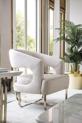 Sessel Beige Wohnzimmer Design Elegantes Möbel Modern 1 Sitzer Sessel Schön Neu