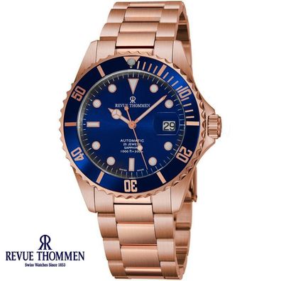 Revue Thommen 17571.2165 XL Diver Automatic blau roségold Herren Uhr NEU