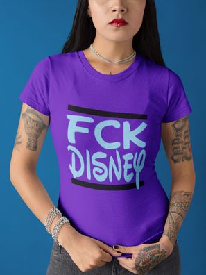 Bio Baumwolle Damen T-Shirt FUCK YOU DISNEY - FCK Disney