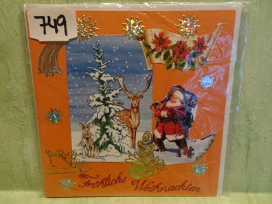 Unikate Handarbeit Weihnachtsgrußkarten & Kuvert ca 13,5 x 13,5 cm /1.