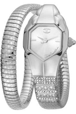 Just Cavalli JC1L113M0015 Glam Chic Snake silber Armband Uhr Damen NEU
