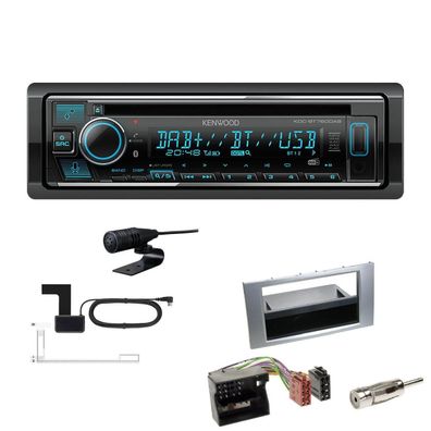 Kenwood 1-DIN Receiver Autoradio DAB Bluetooth für Ford C-Max 2003-2007 silber