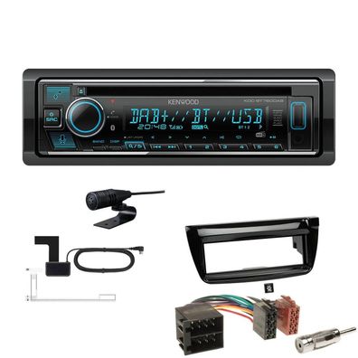 Kenwood 1-DIN Receiver Autoradio DAB+ CD Bluetooth für Fiat Doblo piano black