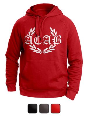 AC/ AB Herren Hoodie Sweatshirt Schwarz AC AB Oldschool Laurel Polizei Ultras