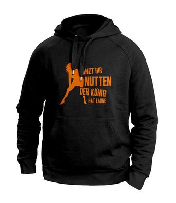 Herren Hoodie Sweatshirt Schwarz Tanzt Ihr Nutten Lustig Geschenk Fun Männer