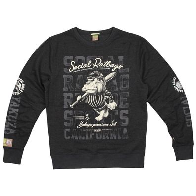 YAKUZA Premium Sweatshirt Herren YPS3321A Social Ratbags schwarz Baseball Hund
