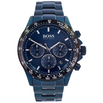 Hugo Boss Herren Uhr 43mm HB 1513758 Hero Sport Chronograph Datum Blau Neu
