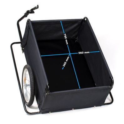 Wiltec Fahrrad Lastenanhänger 65kg 139x88x60cm Radschutzrahmen Transportanhänger