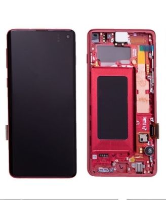 100% Original LCD Touchscreen Display Einheit Rot Samsung Galaxy S10 G973F