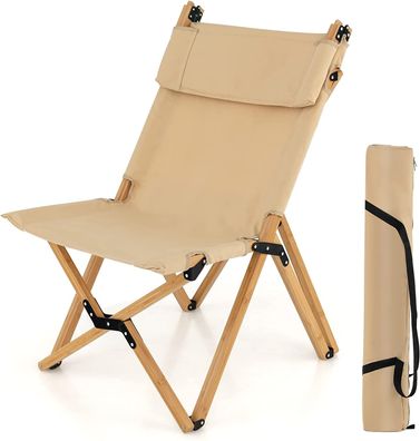 Campingstuhl mit 2-stufig Verstellbarer Rückenlehne, Klappstuhl tragbarer Faltstuhl
