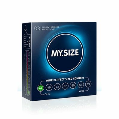 My. Size 47 mm XXS Kondome 3 Stück, Vegan, optimale Passform für Kleine Stücke