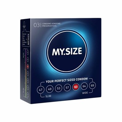 My. Size 60mm XL Kondome 3 Stück, Vegan, optimale Passform für Größere Stücke