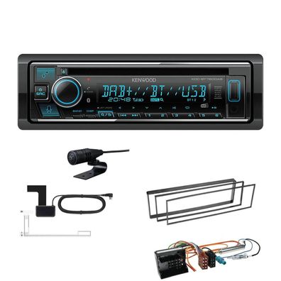 Kenwood 1-DIN Receiver Autoradio DAB+ CD Bluetooth für Peugeot 1007 schwarz