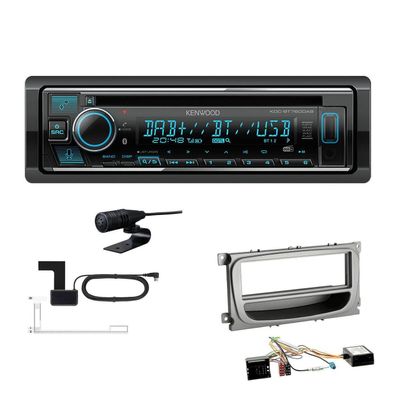 Kenwood Receiver Autoradio Bluetooth für Ford Galaxy Facelift ab 2007 silber
