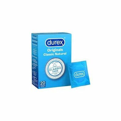 DUREX Classic Natural 20 Stück Kondome Verhütungsmittel, neutraler Geschmack