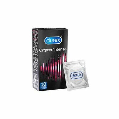 Durex - Orgasm Intense 10 Kondome Gerippt & Angeraut, mit Stimulierenden Gel