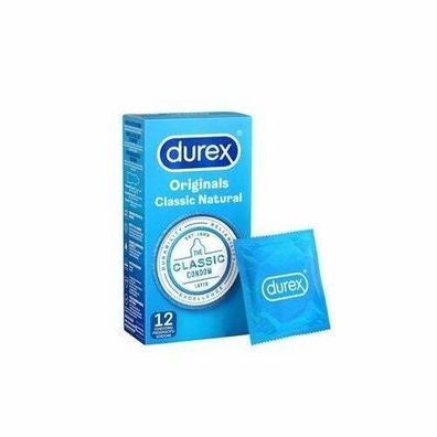 DUREX Classic Natural 12 Stück Kondome Verhütungsmittel, neutraler Geschmack