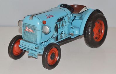 Blechtraktor Nostalgie Modellauto Oldtimer Marke Eicher Traktor aus Blech L 32cm
